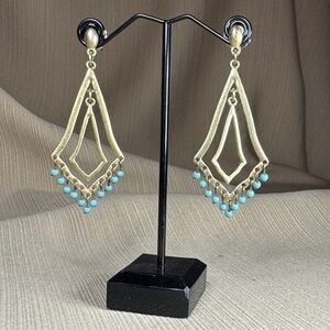 Lia Sophia Persia Gold Tone w/Turquoise Accent Drop Earrings